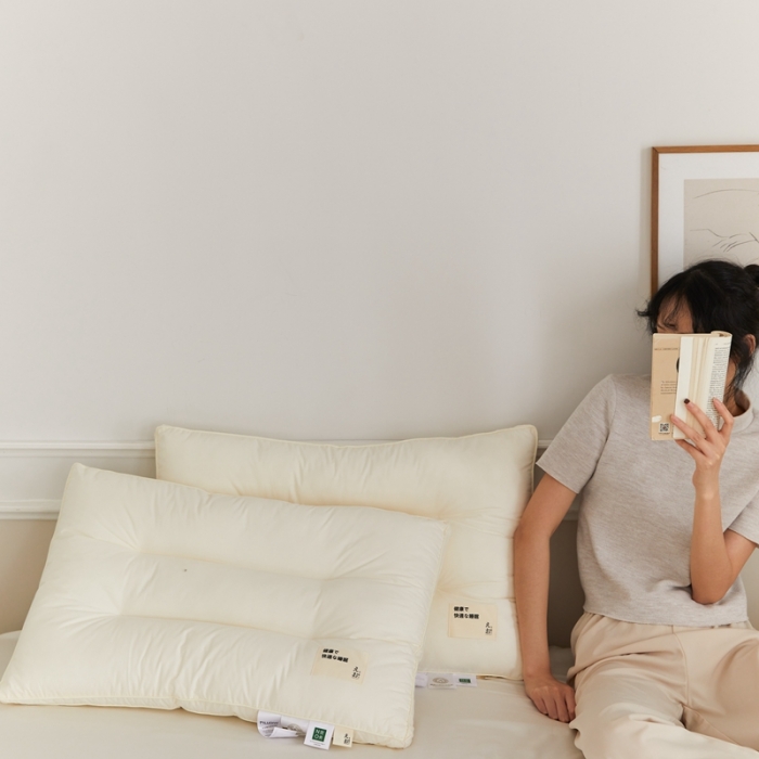 91家纺网 家纺一手货源 找家纺 （总）伟邦枕芯 2023新款质原本色护颈枕 （大小号款）