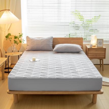 91家纺网 家纺一手货源 找家纺 给笠 2023新款A类原棉夹棉大豆床笠 几何格-星灰