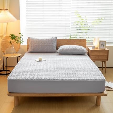 91家纺网 家纺一手货源 找家纺 给笠 2023新款A类原棉夹棉大豆床笠 幸运格-星灰