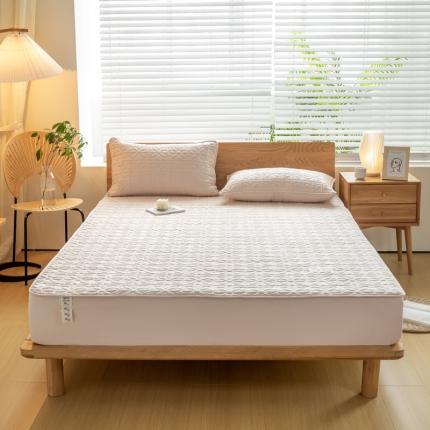 给笠 2023新款A类原棉夹棉大豆床笠 幸运格-卡其