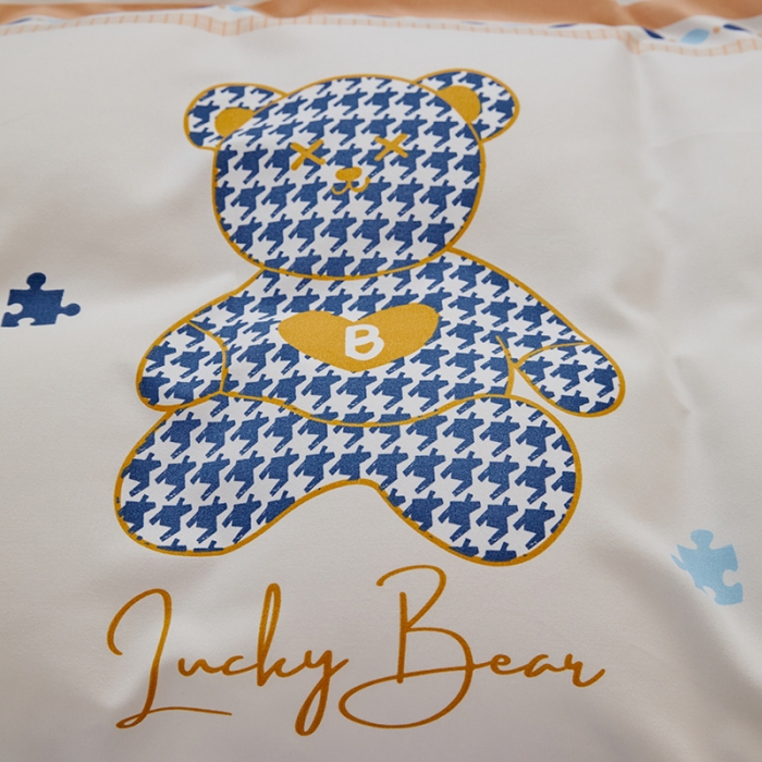 91家纺网 家纺一手货源 找家纺 世爵 2023新款加厚磨毛印花四件套 大牌熊