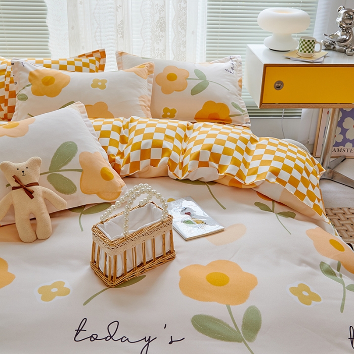 91家纺网 家纺一手货源 找家纺 世爵 2023新款加厚磨毛印花四件套 恋上花