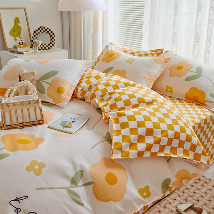 91家纺网 家纺一手货源 找家纺 世爵 2023新款加厚磨毛印花四件套 恋上花