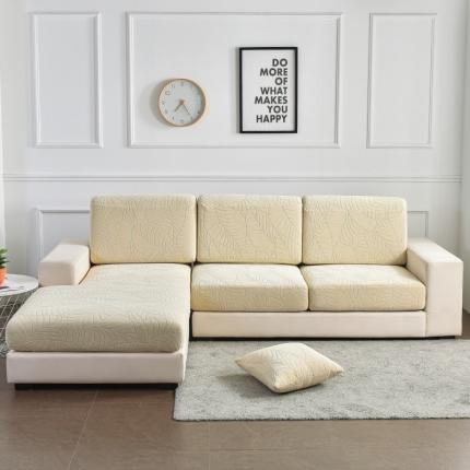 91家纺网 家纺一手货源 找家纺 飞翔家纺 2023新款提花组合沙发坐垫套 米黄色