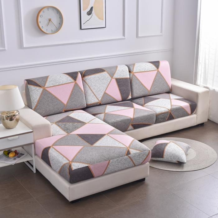 91家纺网 家纺一手货源 找家纺 飞翔家纺 2023新款印花组合沙发坐垫套 缤纷几何