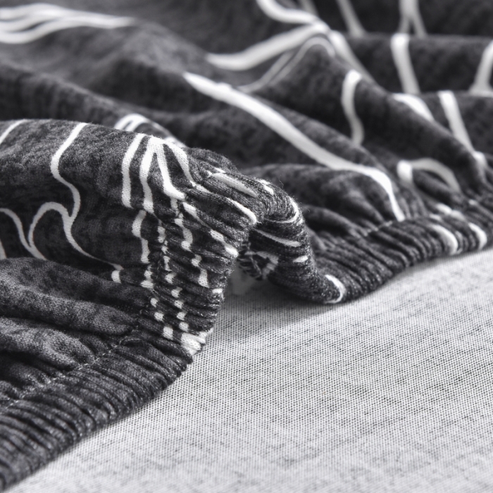 91家纺网 家纺一手货源 找家纺 飞翔家纺 2023新款印花组合沙发坐垫套 墨叶