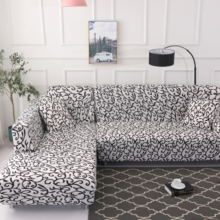 91家纺网 家纺一手货源 找家纺 飞翔 2023新款印花沙发套 黑白配