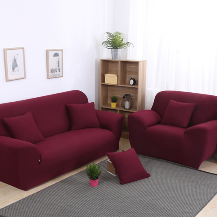 91家纺网 家纺一手货源 找家纺 飞翔 2023新款印花沙发套 酒红
