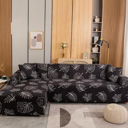 91家纺网 家纺一手货源 找家纺 飞翔 2023新款印花贵妃沙发套 墨叶