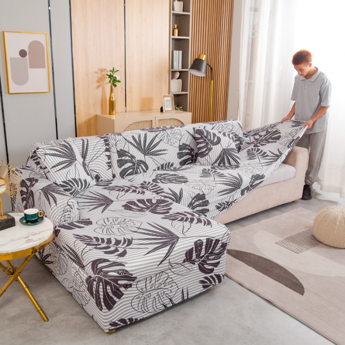 91家纺网 家纺一手货源 找家纺 飞翔 2023新款印花贵妃沙发套 芭蕉叶