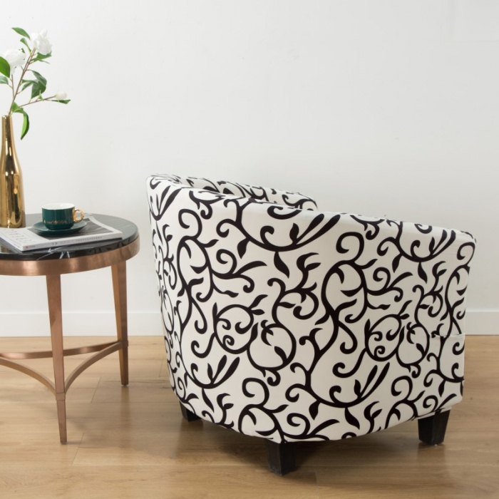 91家纺网 家纺一手货源 找家纺 飞翔 2023新款半圆沙发套 黑白配