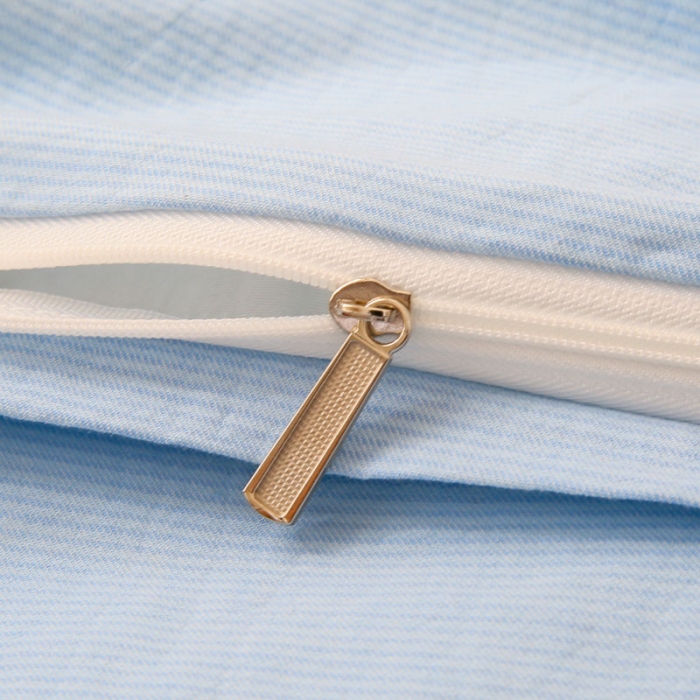 91家纺网 家纺一手货源 找家纺 喜多兔兔兔和熊熊高精密纯棉色织水洗棉幼儿园三件套蓝色甜点兔