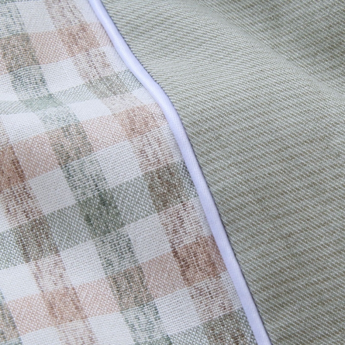 91家纺网 家纺一手货源 找家纺 喜多兔兔兔和熊熊高精密纯棉色织水洗棉幼儿园三件套绿色美梦熊