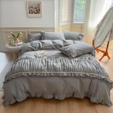 91家纺网 家纺一手货源 找家纺 （总）乐朵  艾莉 全棉色织水洗棉夹棉床盖韩式四件套