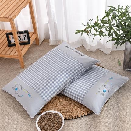 91家纺网 家纺一手货源 找家纺 （总）仁宇枕业 2022新款全棉象鼻子水洗棉全荞麦枕头