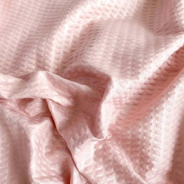 91家纺网 家纺一手货源 找家纺 慕澄家纺 2022新款华夫格雪纺花边四件套 浅豆沙