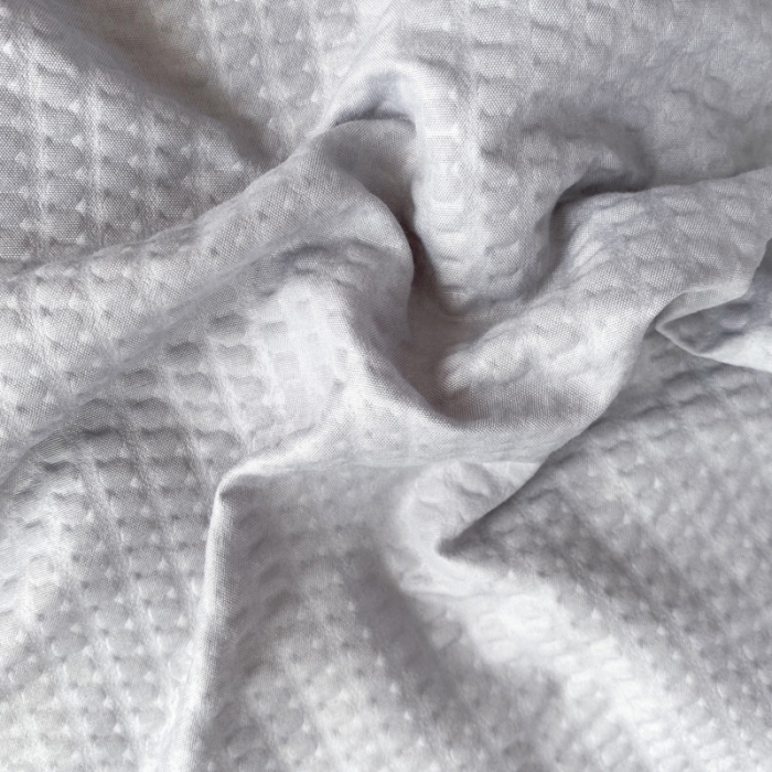 91家纺网 家纺一手货源 找家纺 慕澄家纺 2022新款华夫格雪纺花边四件套 情调灰