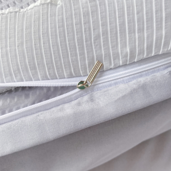 91家纺网 家纺一手货源 找家纺 慕澄家纺 2022新款华夫格雪纺花边四件套 情调灰