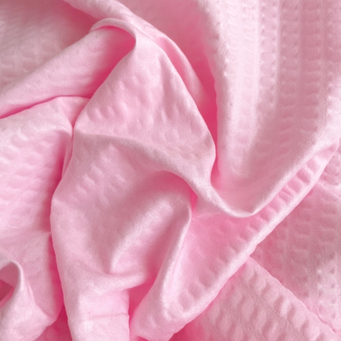 91家纺网 家纺一手货源 找家纺 慕澄家纺 2022新款华夫格雪纺花边四件套 樱花粉