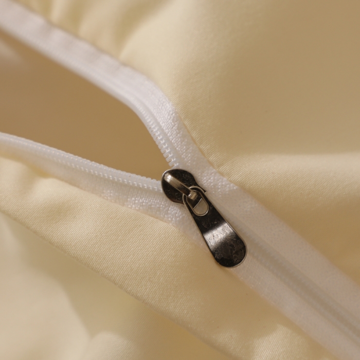 91家纺网 家纺一手货源 找家纺 慕语家纺 2025新款晴天系列亲肤加厚磨毛简约四件套 晴天-奶昔黄