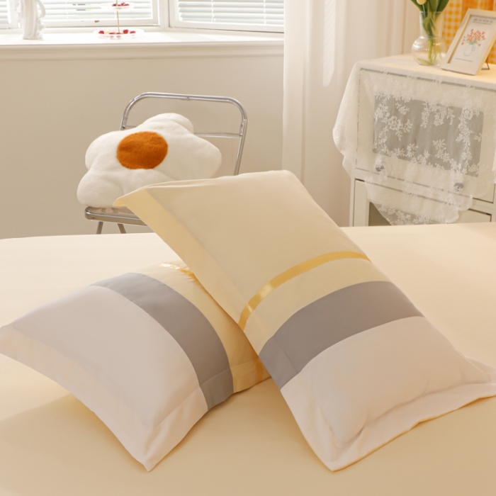 91家纺网 家纺一手货源 找家纺 慕语家纺 2025新款晴天系列亲肤加厚磨毛简约四件套 晴天-奶昔黄