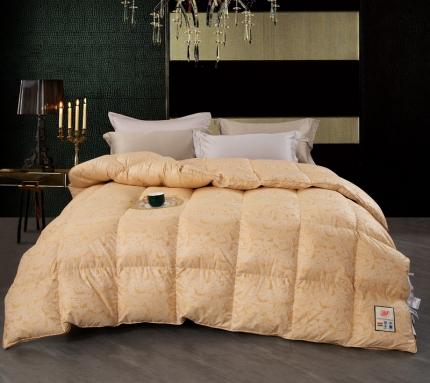91家纺网 家纺一手货源 找家纺 新款全棉贡缎色织大提花遇见鹅绒被 羽绒被