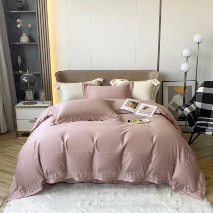 91家纺网 家纺一手货源 找家纺 淼铭 秋冬新品双股全棉四件套 温莎公爵-湘妃粉