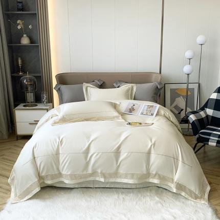 91家纺网 家纺一手货源 找家纺 淼铭 秋冬新品双股全棉四件套 温莎公爵-珍珠白