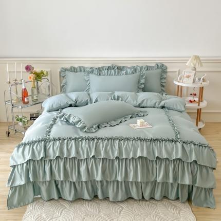 乐卧家居 2026新款贝拉花边系列四件套 贝拉-奶油绿