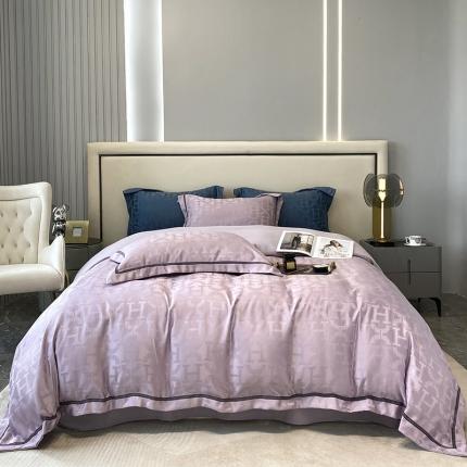 优悦生活馆 2024新款工艺款提花磨毛四件套 格拉迪斯-浅紫