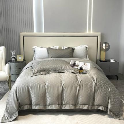 优悦生活馆 2024新款工艺款提花磨毛四件套 路易世家-灰