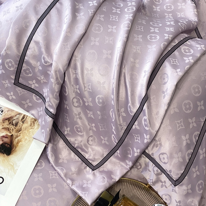 91家纺网 家纺一手货源 找家纺 优悦生活馆 2024新款工艺款提花磨毛四件套 路易世家-浅紫