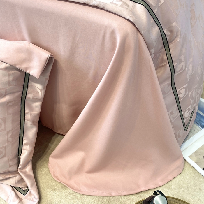 91家纺网 家纺一手货源 找家纺 优悦生活馆 2024新款工艺款提花磨毛四件套 马丁-豆沙