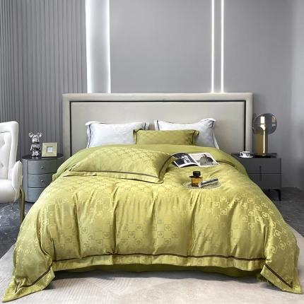 优悦生活馆 2024新款工艺款提花磨毛四件套 马丁-芥绿