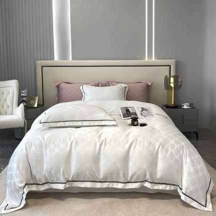 优悦生活馆 2024新款工艺款提花磨毛四件套 马丁-米白