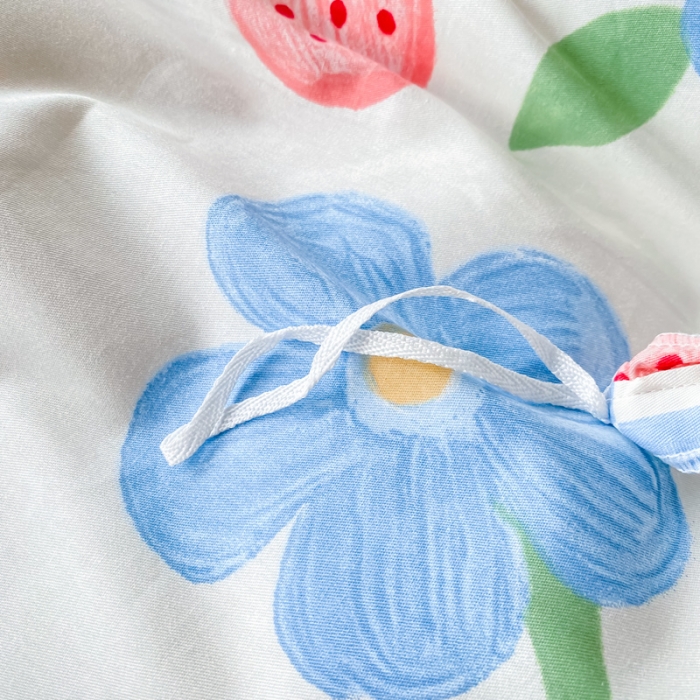 91家纺网 家纺一手货源 找家纺 西引力 2022新款全棉印花四件套 蓝色心情