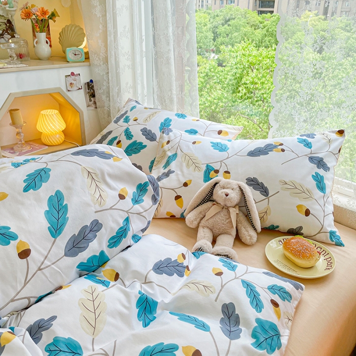 91家纺网 家纺一手货源 找家纺 琪格格纺织 2022新款全棉印花四件套 婉约花瑶