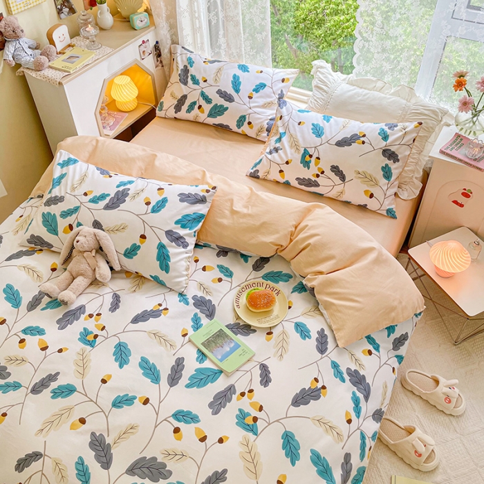 91家纺网 家纺一手货源 找家纺 琪格格纺织 2022新款全棉印花四件套 婉约花瑶