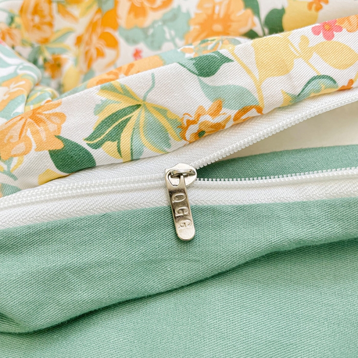 91家纺网 家纺一手货源 找家纺 琪格格纺织 2022新款全棉印花四件套 羽花香-黄