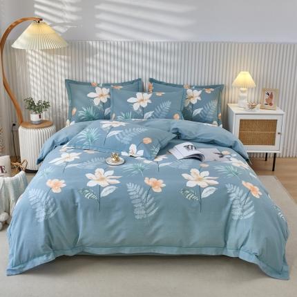 91家纺网 家纺一手货源 找家纺 （总）杜先生 2023新款全棉加厚磨毛系列四件套