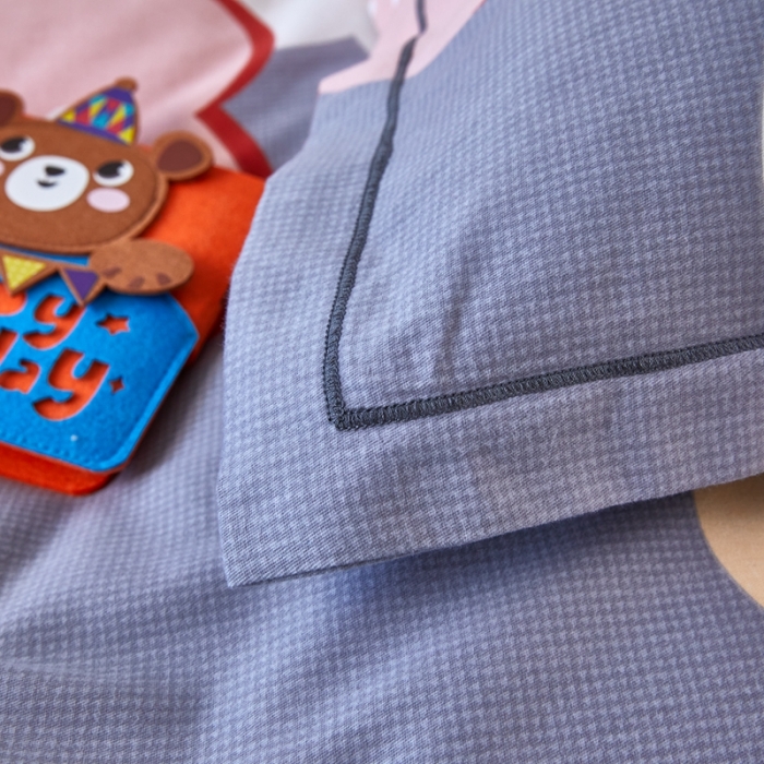 91家纺网 家纺一手货源 找家纺 杜先生 2023新款全棉加厚磨毛系列四件套浪漫小熊-灰