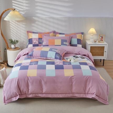 杜先生 2023新款全棉加厚磨毛系列四件套鹿角小镇-豆沙