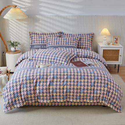 杜先生 2023新款全棉加厚磨毛系列四件套千鸟生活