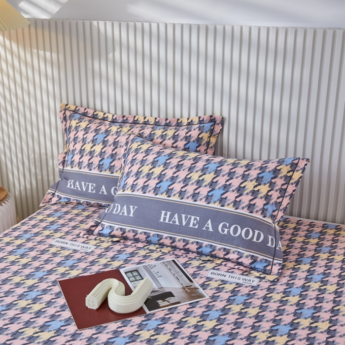 91家纺网 家纺一手货源 找家纺 杜先生 2023新款全棉加厚磨毛系列四件套千鸟生活