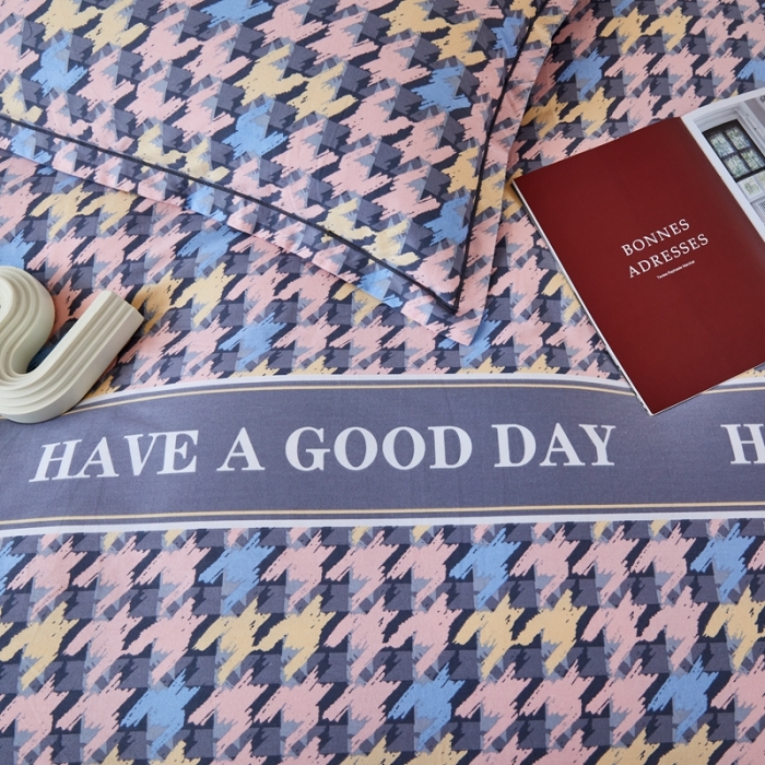 91家纺网 家纺一手货源 找家纺 杜先生 2023新款全棉加厚磨毛系列四件套千鸟生活