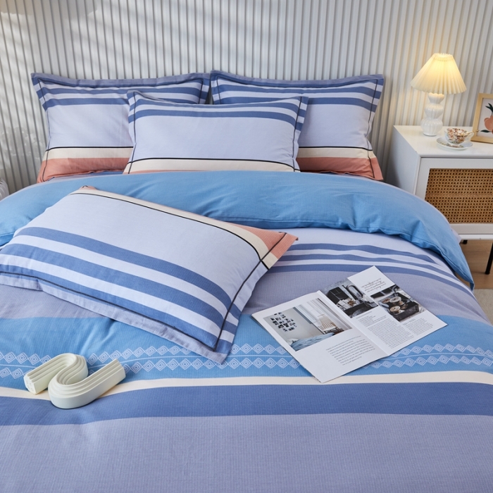 91家纺网 家纺一手货源 找家纺 杜先生 2023新款全棉加厚磨毛系列四件套轻松一刻-桔