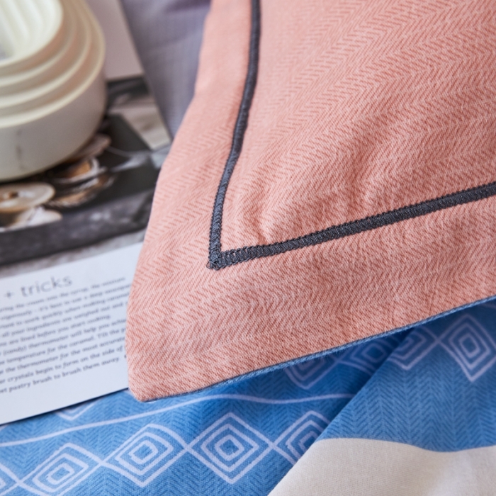 91家纺网 家纺一手货源 找家纺 杜先生 2023新款全棉加厚磨毛系列四件套轻松一刻-桔