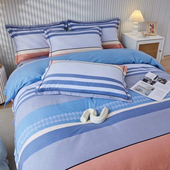 91家纺网 家纺一手货源 找家纺 杜先生 2023新款全棉加厚磨毛系列四件套轻松一刻-桔