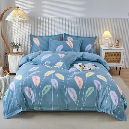 杜先生 2023新款全棉加厚磨毛系列四件套夏日风情-绿