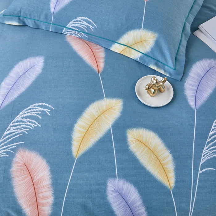 91家纺网 家纺一手货源 找家纺 杜先生 2023新款全棉加厚磨毛系列四件套夏日风情-绿